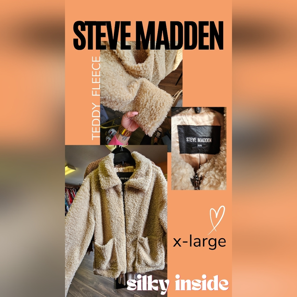Steve Madden Teddy Fleece Jacket - Cream
